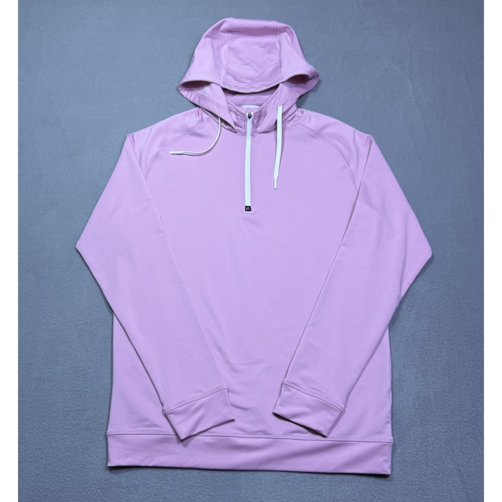 Swannies Golf Hoodie Mens M Pink 1/4 Zip Pullover Performance Athleisure